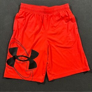 Under Armour Youth Salmon Athletic Shorts YLG Loose Fit Basketball Training